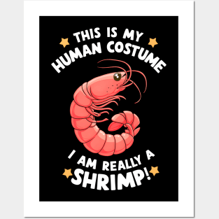 This is my Human Costume Funny Halloween Shrimp Posters and Art